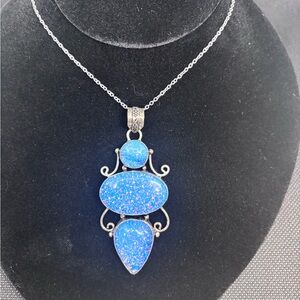 Blue Chopped Opal Set  Necklace and bracelet